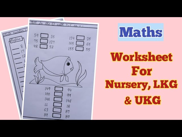 Maths Worksheet For Nursery Lkg And Ukg Maths Worksheets Worksheets For Kids Youtube