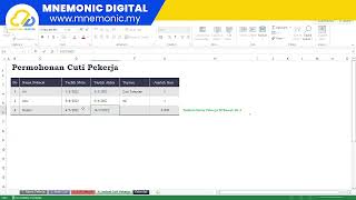 Tutorial Rekod Cuti Pekerja