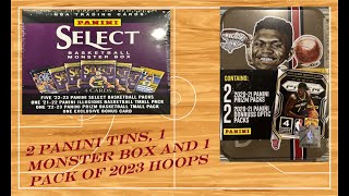 Opening a Panini Select Monster box, Panini Tin and 1 Pack of 2024 Hoops.