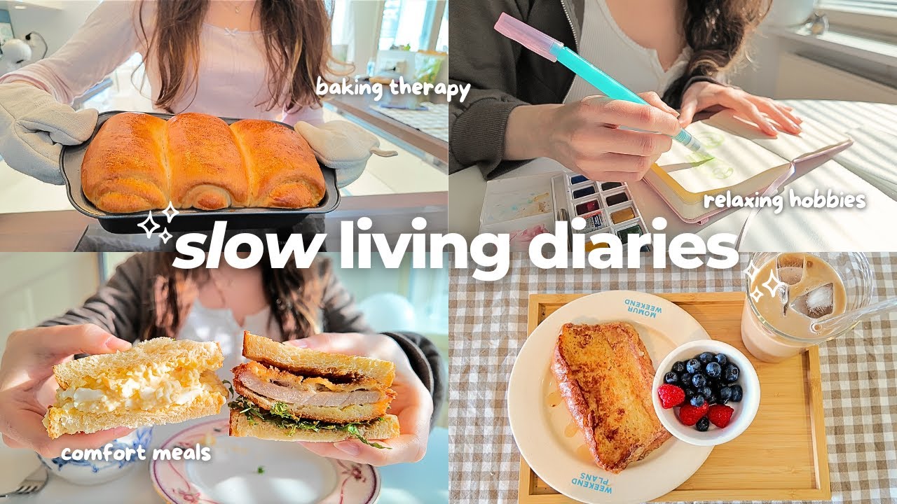 slow & quiet days 🍞 baking bread, relaxing hobbies, comfort meals