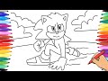 SONIC SUPERSONIC - DRAWING SONIC - COLORING SONIC - HOW TO DRAW  COLORING PAGES