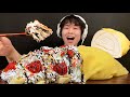 ASMR 2.5Lホイップクリームクレープ‼️【咀嚼音/mukbang/Eating Sounds】【日本語字幕】