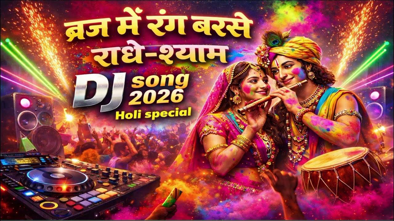 ब्रज में रंग बरसे राधे-श्याम DJ song 2026 Holi special