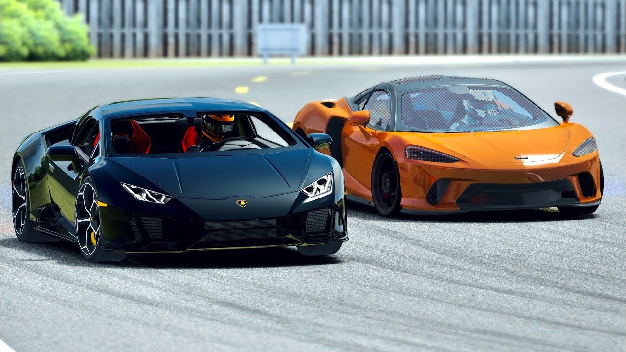 Lamborghini Huracan EVO vs McLaren GT 2020 at Top Gear Track - YouTube