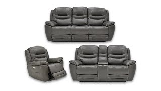 Dallas POWER Reclining Sofa Set - Gray | Living Room Furniture