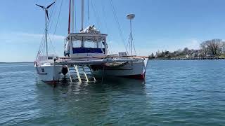 Wharram 38 Tiki Catamaran For Sale  'S/V Iko Iko' on the ball