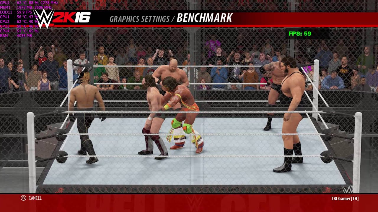 WWE 2K16 Max Settings PC Benchmark Windows 10 i5 3570K + GTX 970