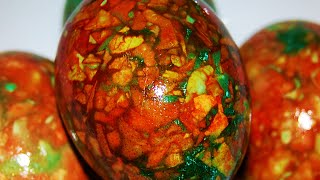 Мраморные яйца на Пасху в луковой шелухе🐣 Как оригинально покрасить пасхальные яйца в мраморный цвет