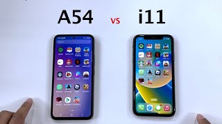 SAMSUNG A54 vs iPhone 11 - Speed Test