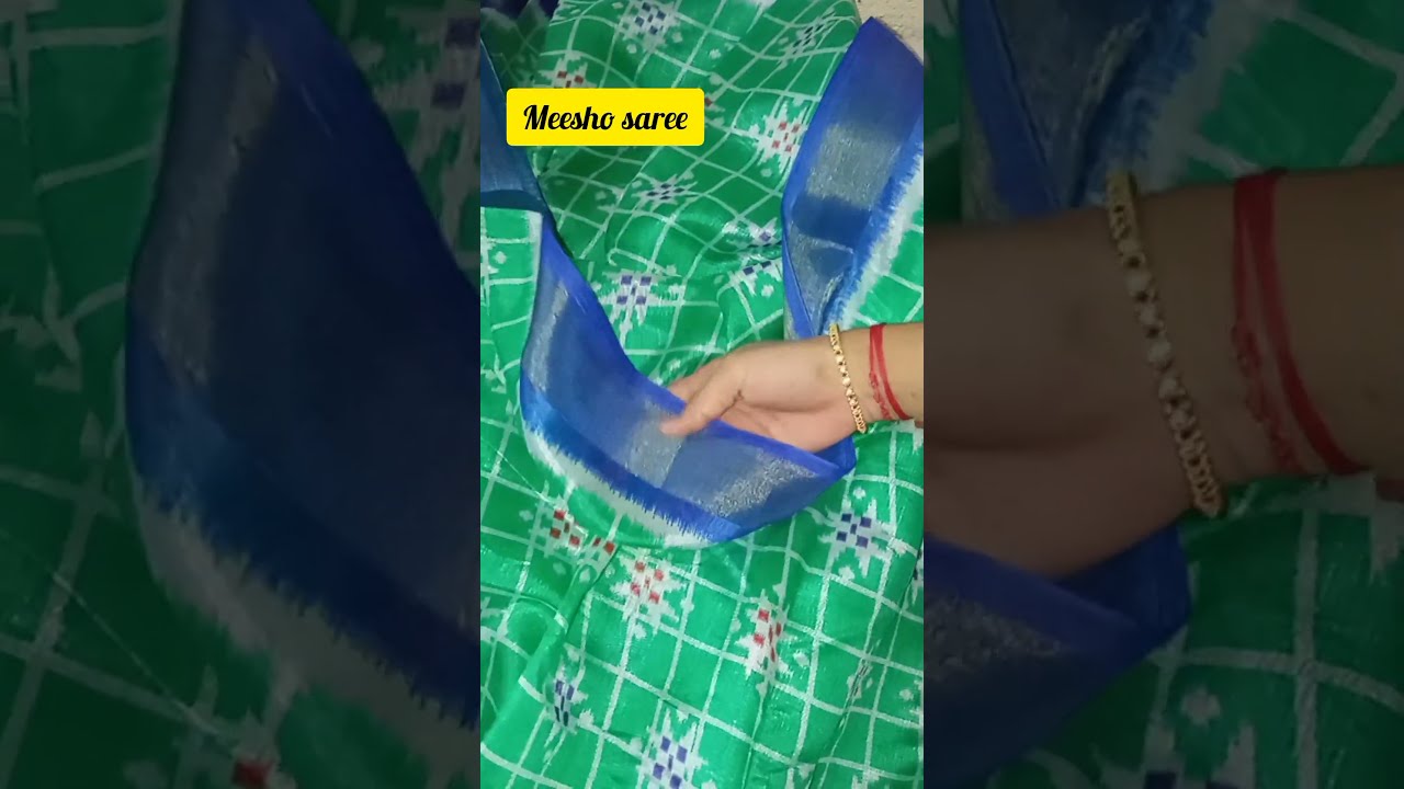 meesho beautiful green ikkat  printed saree 