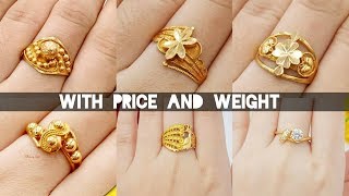 Latest light weight Gold Ring Designs with weight and Price