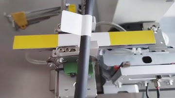 Tutorial how to operate cables labeling machine flag type labels applicator for Bulgarian customer