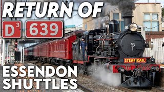 D3 639's First Public Mainline Tour in SEVEN Years! | Steamrail Victoria's Essendon Shuttles