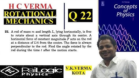 H C VERMA | ROTATIONAL MECHANICS | CHAPTER 10 | Q22. A rod of mass m and length L, lying horizontal