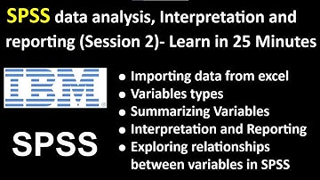 SPSS Session 2, Types of Variables, Data Analysis, Interpretation, Reporting,  - Learn in 25 Minutes