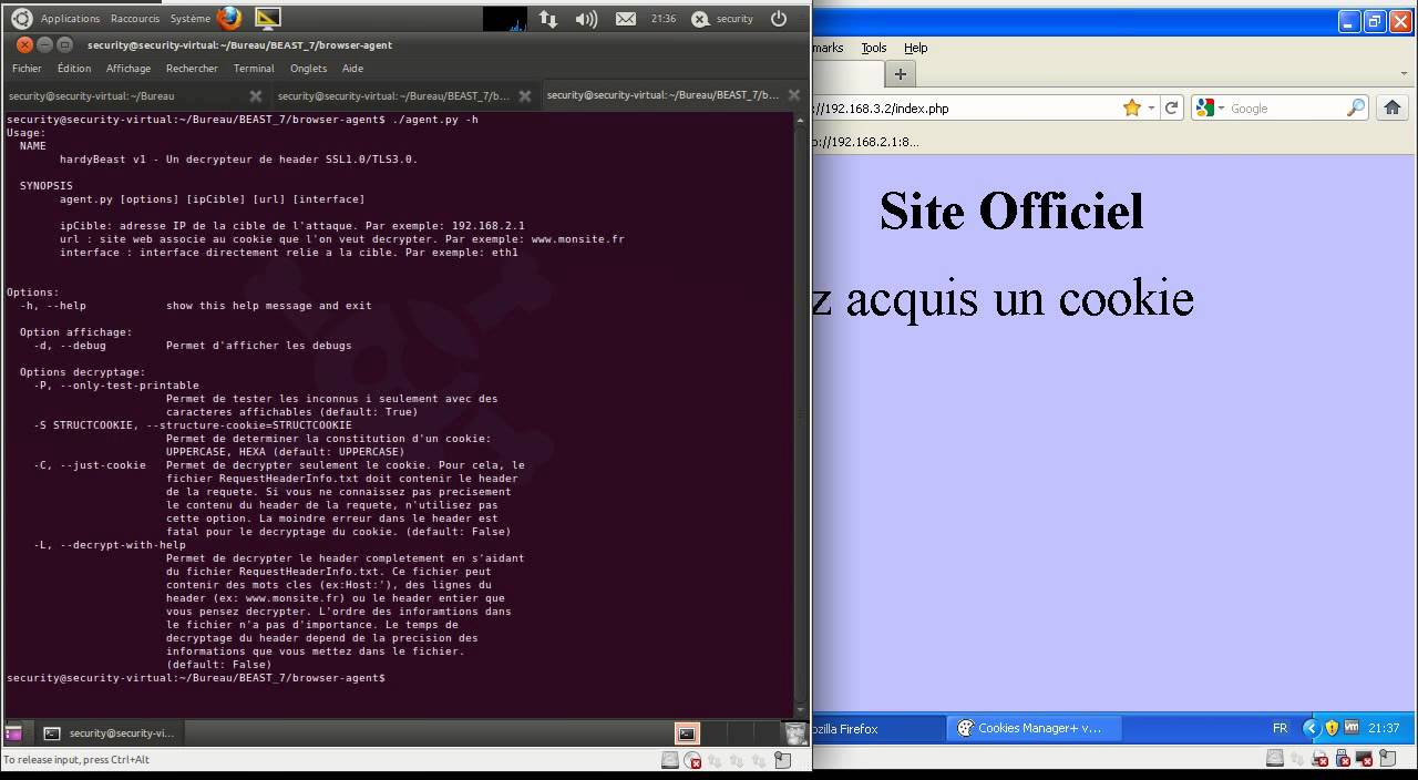 Beast attack to decrypt the secret cookie from https youtube