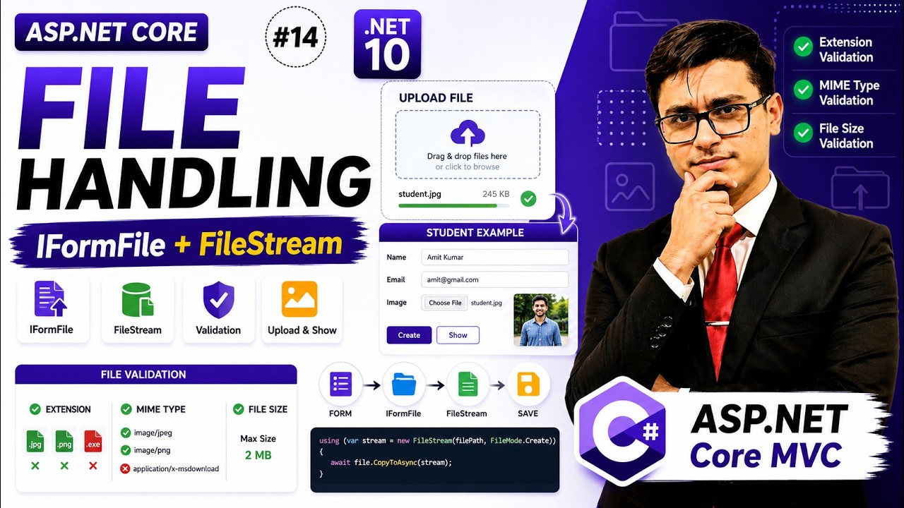 File Upload in ASP.NET Core MVC | IFormFile, FileStream & Validation ...