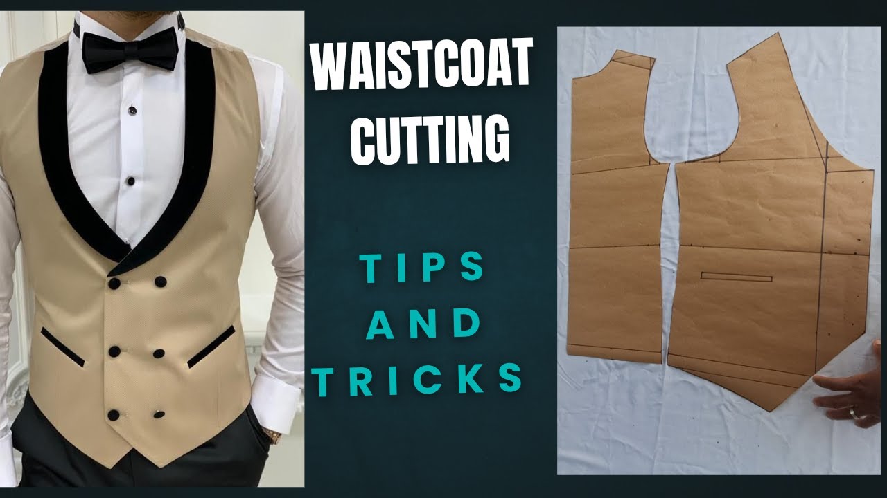 How to draft and cut a man's double breasted waistcoat or vest - YouTube
