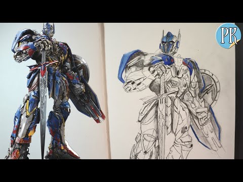 【希少品】Transformers Prime　how to draw　洋書 How to draw Optimus Prime full body || step by step