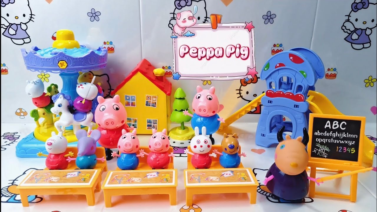 4 Minutes Satisfying with Unboxing & Review Peppa Pig Classroom Toys ASMR | Review Toys
