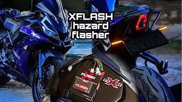 X FLASH hazard flasher installed in R15 V3 || very practical hazard flasher @RaceDynamicsIndia