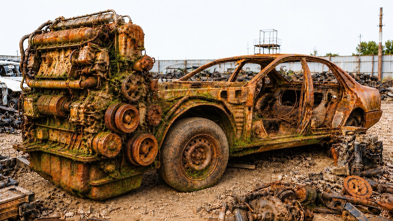 Making Millions from Rusty Scrap Car Engines | Fully Restoring Badly ...
