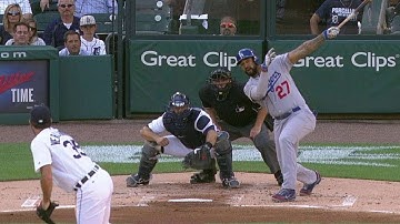 LAD@DET: Kemp lines an RBI single in the 1st inning