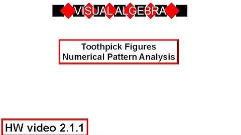 HW 2.1.1 | Visual Algebra— Toothpick Figures - Numerical Pattern Analysis