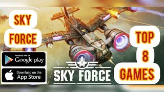 top 8 sky force shooter games android/iOS play screenshot 2