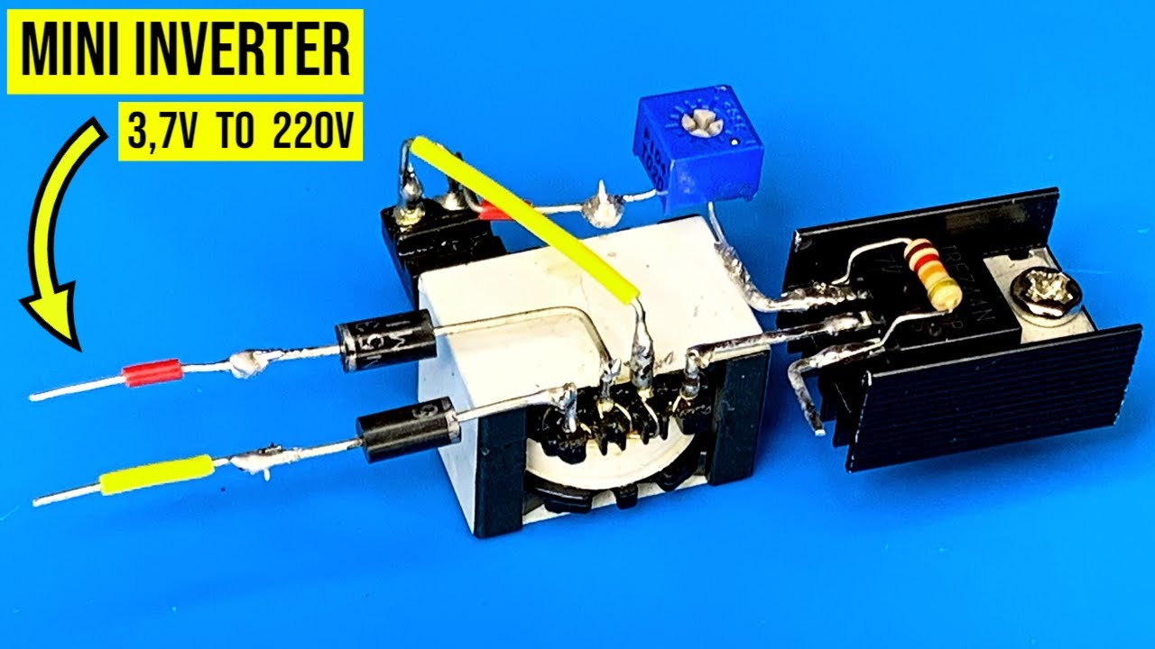 How to make a mini inverter 3,7v DC to AC 220v , banggood - YouTube
