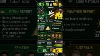 Pakistan vs Australia 2nd ODI 2026 | Match Preview, Pitch Report, Weather Report & Prediction |