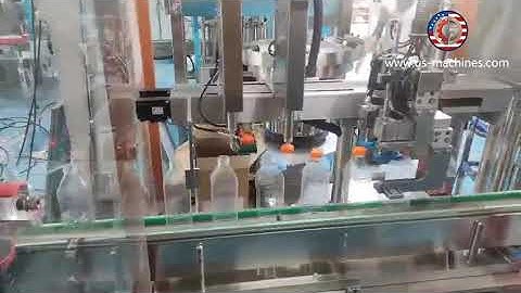 Automatic robot hand cap feeding plastic bottle capping machine bottle capping line