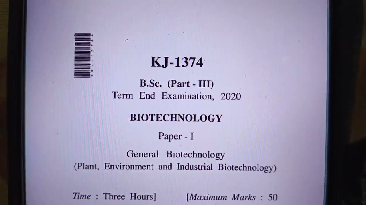 biotechnology bsc 3 year 2020 immunology paper 1questions paper