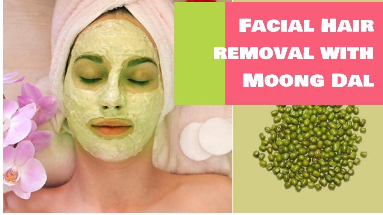 Facial hair remove with green Mong dal at home/ get rid of waxing and