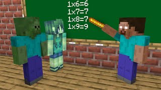 Monster School : Zombie Girl and Zombie Boy Life - Minecraft Animation