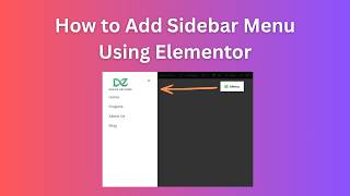 How to Add Sidebar Menu Using Elementor | Elementor Sidebar Menu Design Bangla Tutorial