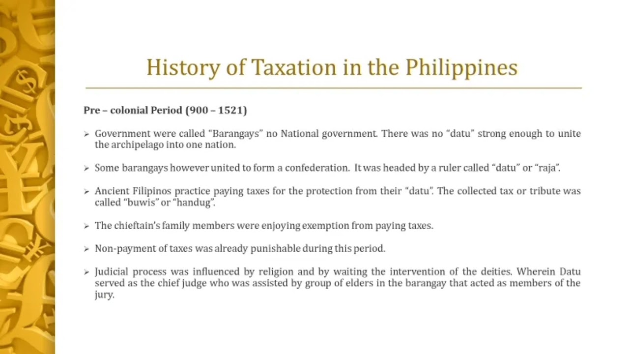 History Of Taxation in The Philippines Part 1 YouTube