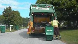 McNeilus Tag Axle Rear Loader in Action in Palmetto, FL on 10-19-10