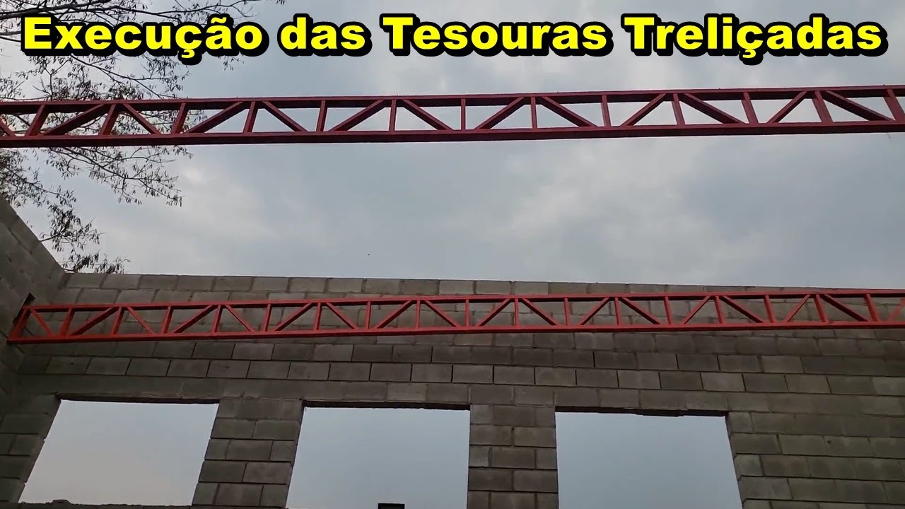 Execução das Tesouras Treliçadas do Barracão Oficina Garagem