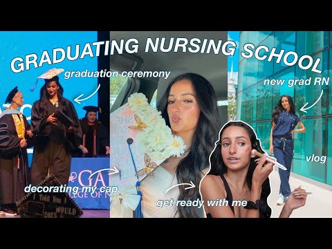 GRADUATING NURSING SCHOOL // cap decorating, GRWM, & officially becoming a registered nurse !