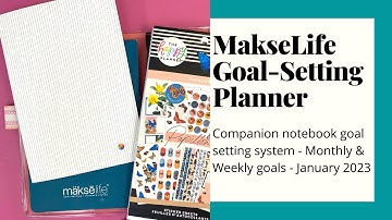 MakseLife Goal Setting Planner January 2023 Monthly & Weekly Goals - Happy Planner Stickers