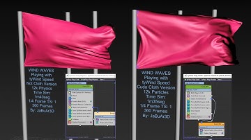 Wind Waves Playing with tyWind Speed. Flags Physics and Cuda Cloth Version By JaBuAr3D