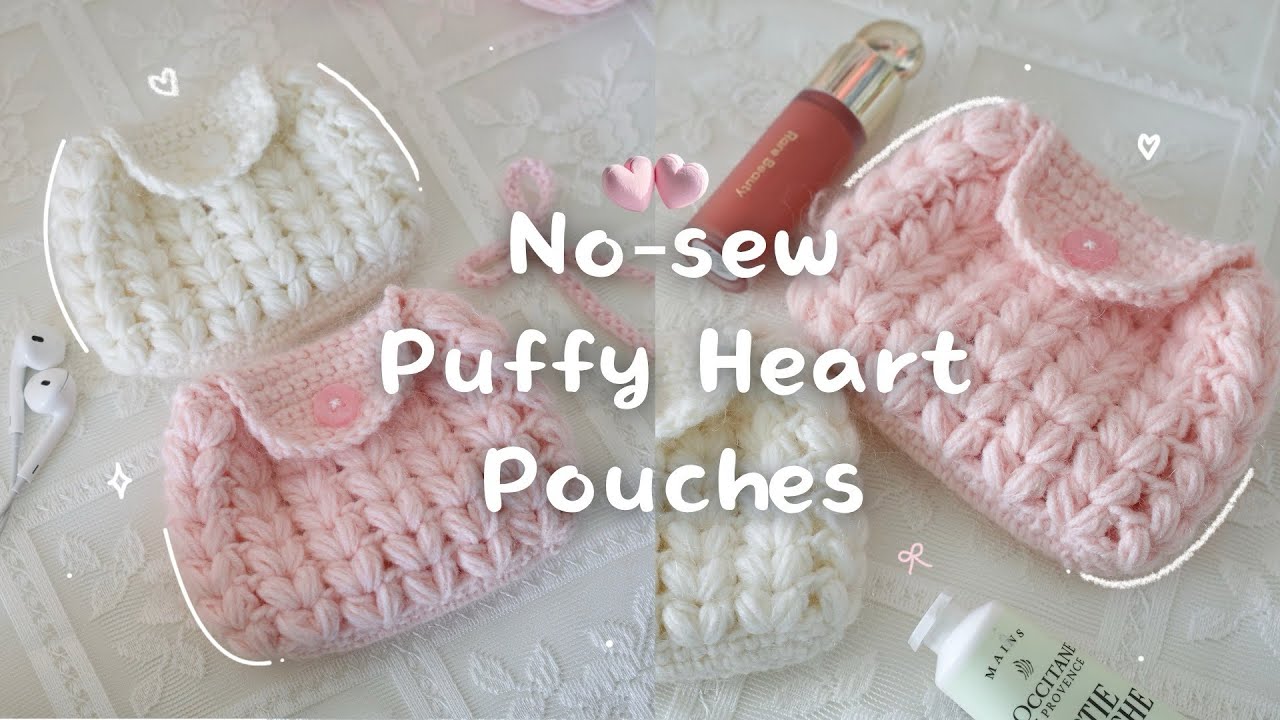♡ Как связать крючком зимние мешочки-сердечки без шитья | Пошаговое руководство для начинающих