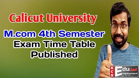 Calicut University M.com 4th Semester Time Table Published