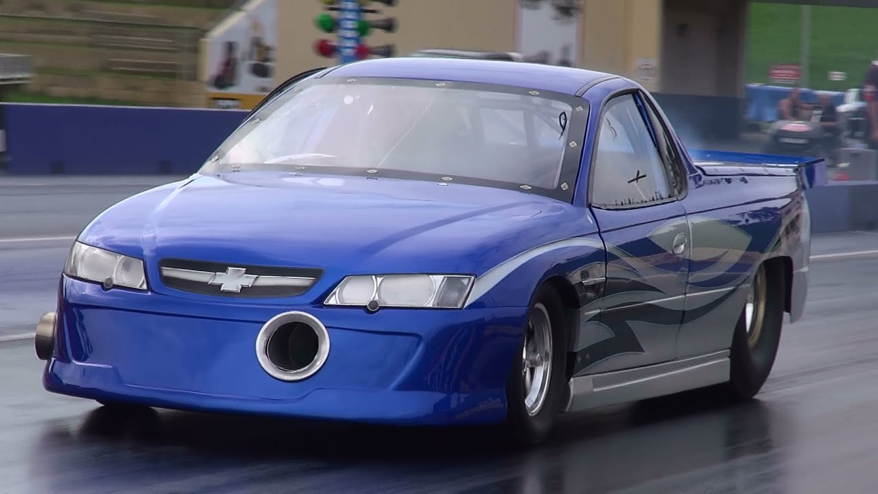 C&V PERFORMANCE V8 TURBO COMMODORE UTE 7.56 @ 158 MPH SYDNEY DRAGWAY 6. ...