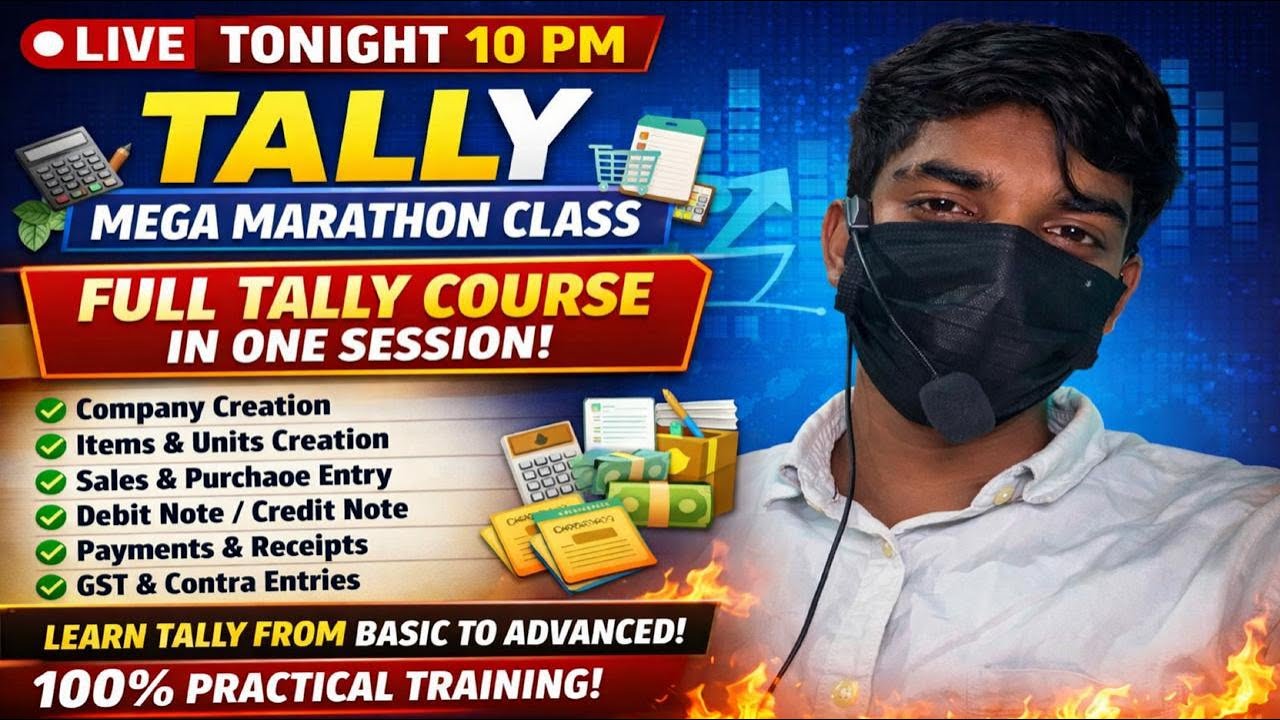 “Tally Prime Full Course in One Video | Company, Sales, Purchase, GST & All Vouchers”