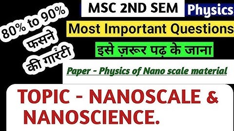 Nanoscience and nanotechnology // msc physics 2nd sem// physics of nanoscale materials.#mscphysics