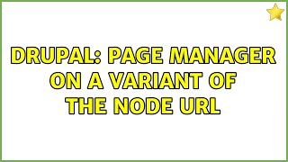 Drupal: Page Manager on a variant of the node url Profile