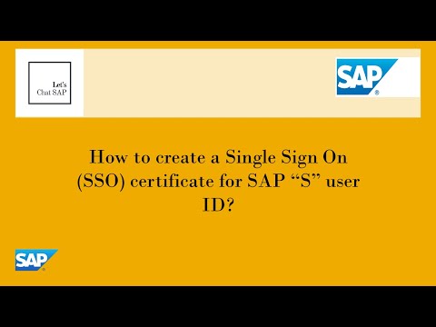 How to create a Single Sign On (SSO) certificate for SAP 