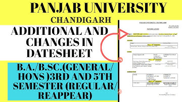 B.A /B.SC 3RD & 5ThSEMESTER datesheet 2021 PANJAB UNIVERSITY#HCPADDA
